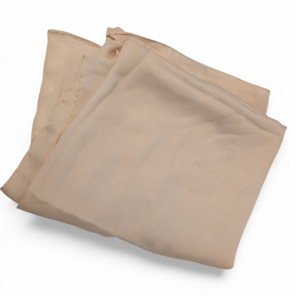 VINTAGE XL Cream Chiffon Shawl Scarf Pareo Wrap Flowing Oversized - Picture 6 of 13